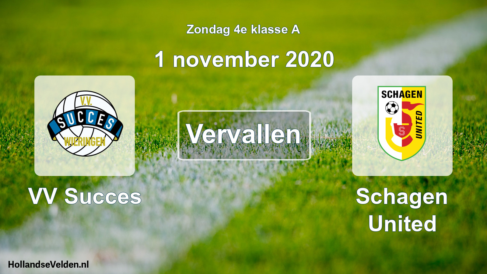 Scheduled Match: VV Succes - Schagen United (1 November 2020)
