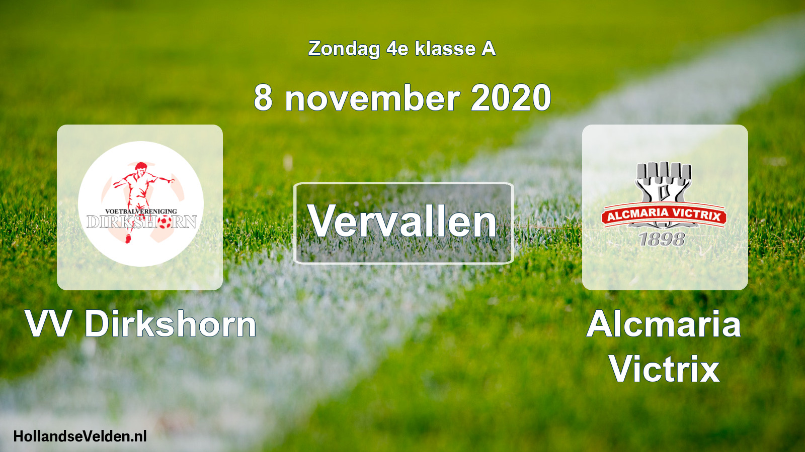 Scheduled Match: VV Dirkshorn - Alcmaria Victrix (8 November 2020)