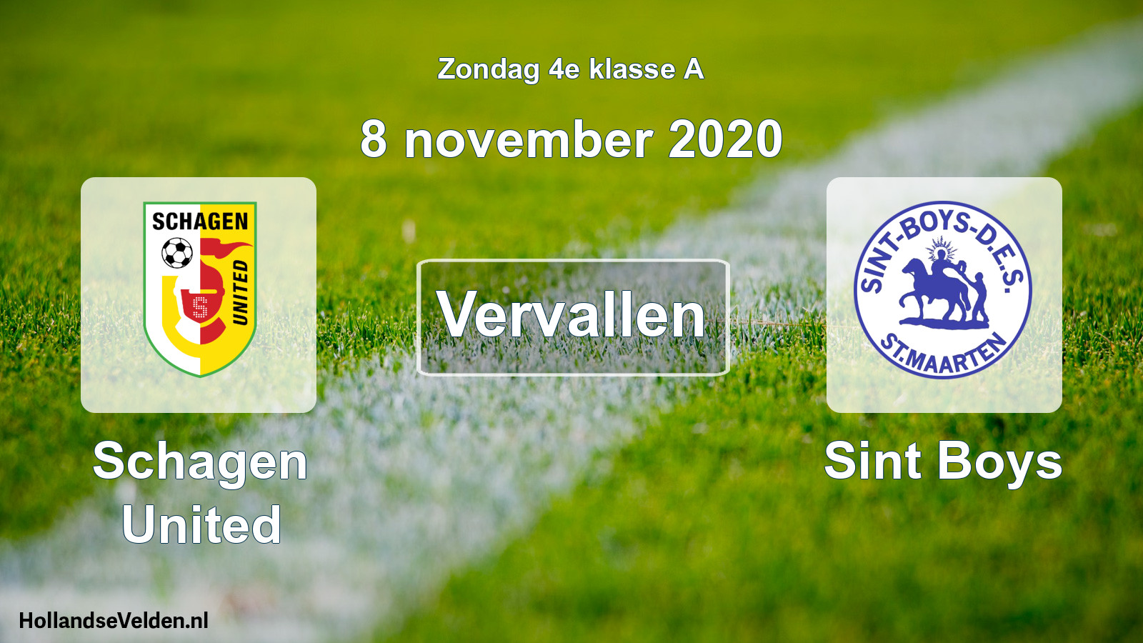Scheduled Match: Schagen United - Sint Boys (8 November 2020)