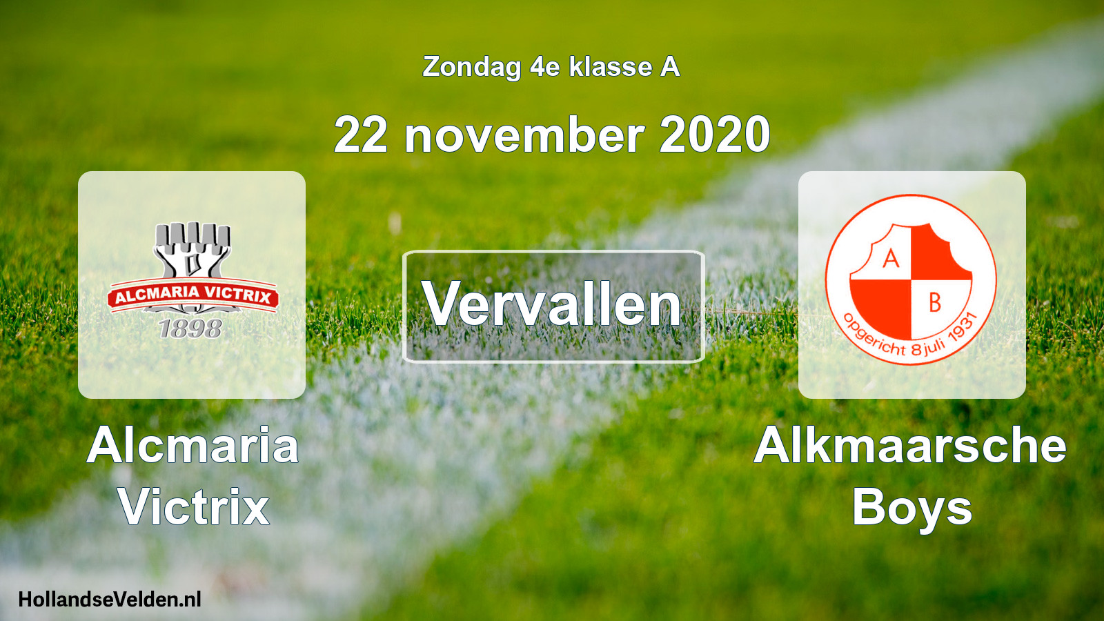 Scheduled Match: Alcmaria Victrix - Alkmaarsche Boys (22 November 2020)