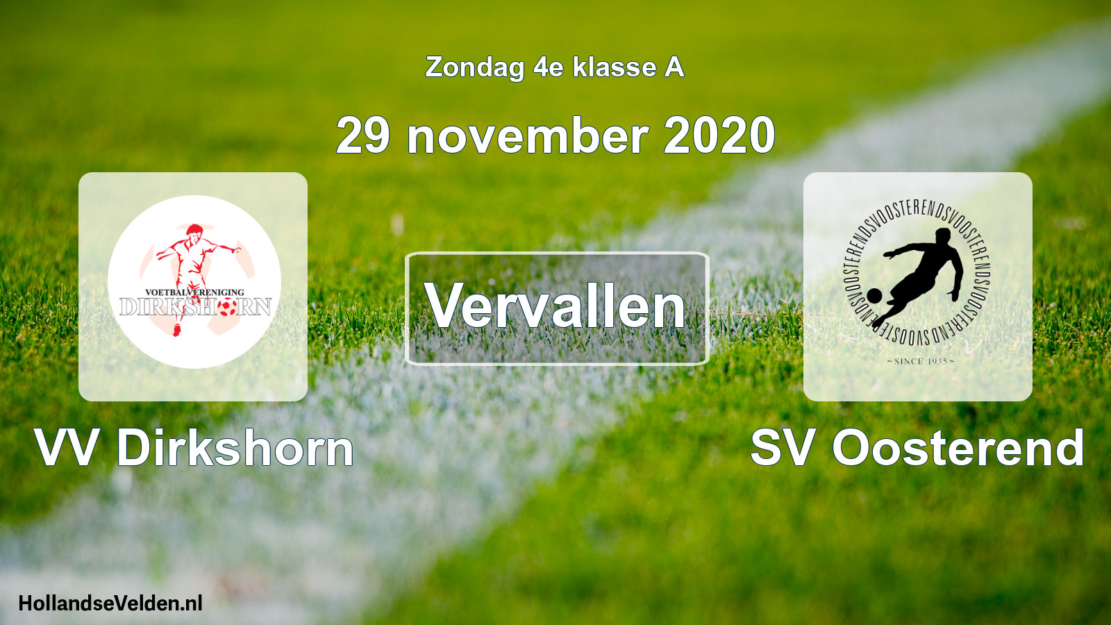 Scheduled Match: VV Dirkshorn - SV Oosterend (29 November 2020)