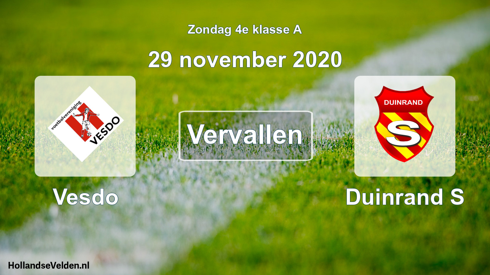 Scheduled Match: Vesdo - Duinrand S (29 November 2020)