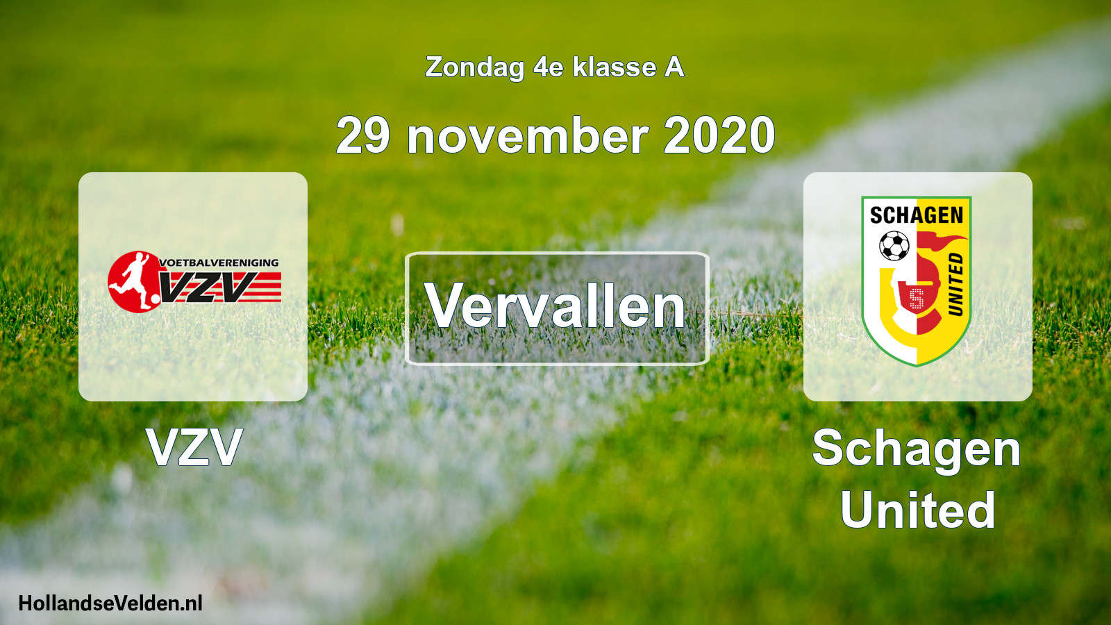Scheduled Match: VZV - Schagen United (29 November 2020)