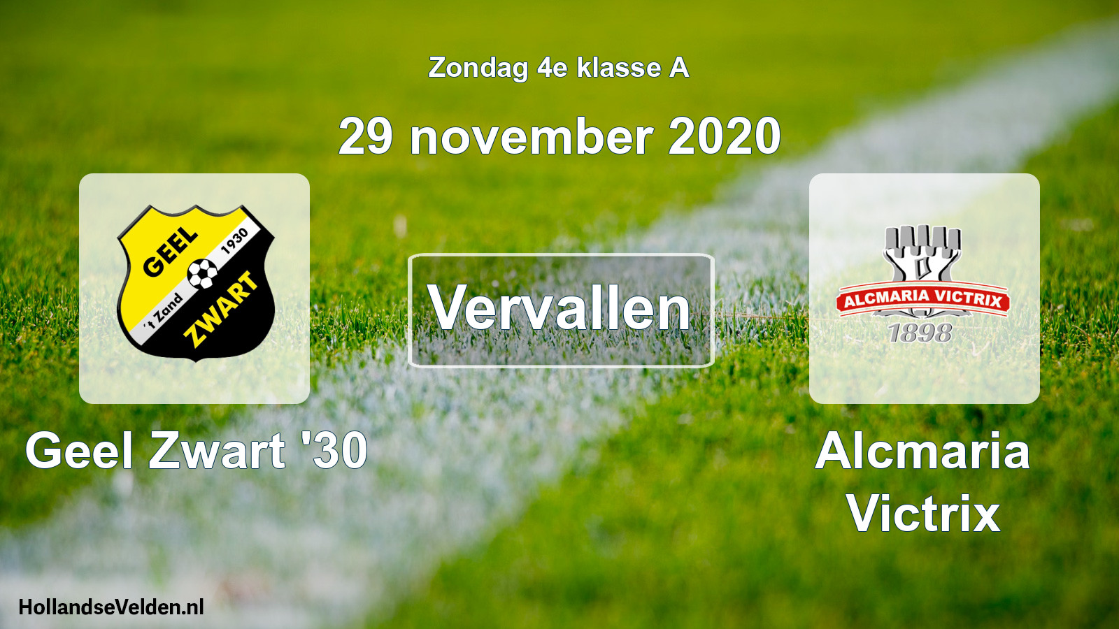 Scheduled Match: Geel Zwart '30 - Alcmaria Victrix (29 November 2020)