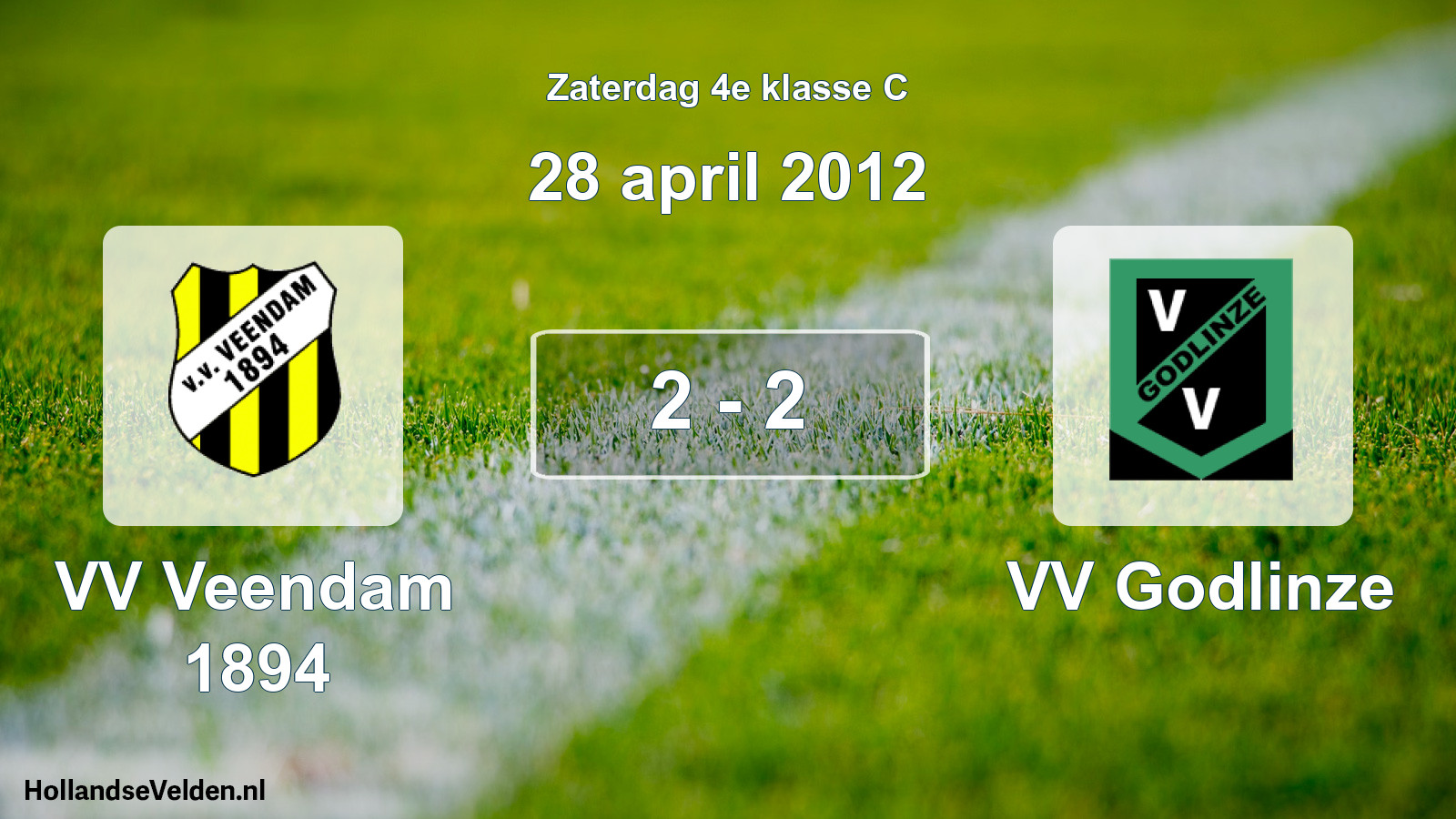 Total number of matches played: VV Veendam 1894 - VV Godlinze 2 - 2 (28 April 2012)