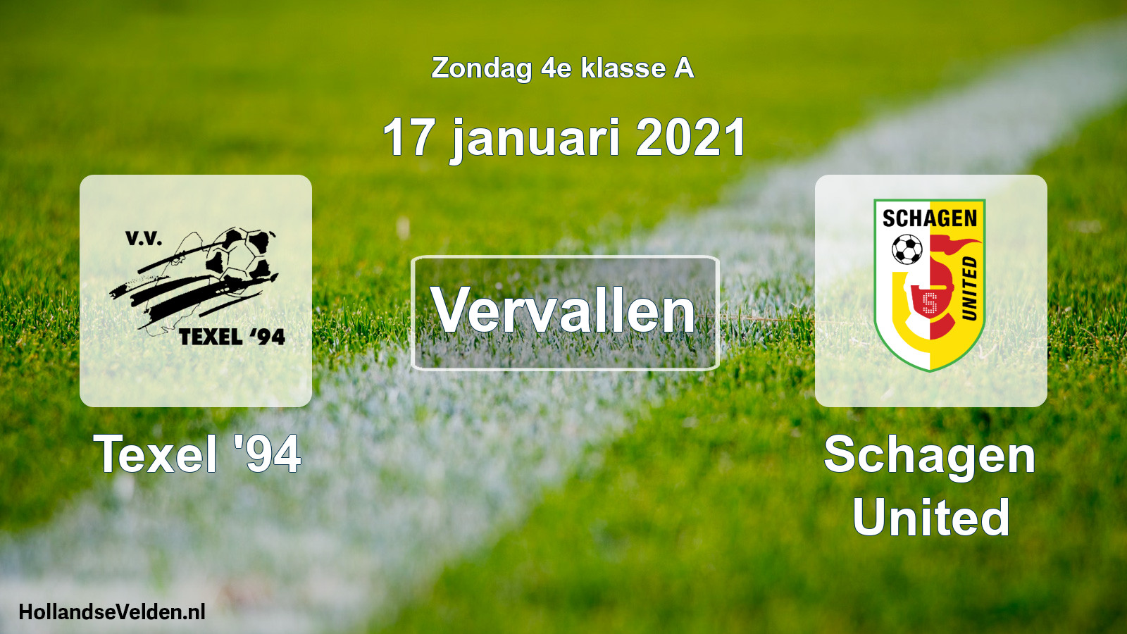 Scheduled Match: Texel '94 - Schagen United (17 January 2021)