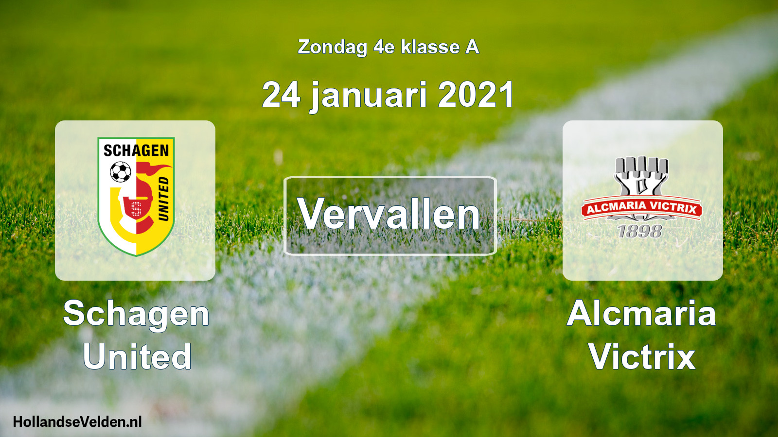 Scheduled Match: Schagen United - Alcmaria Victrix (24 January 2021)