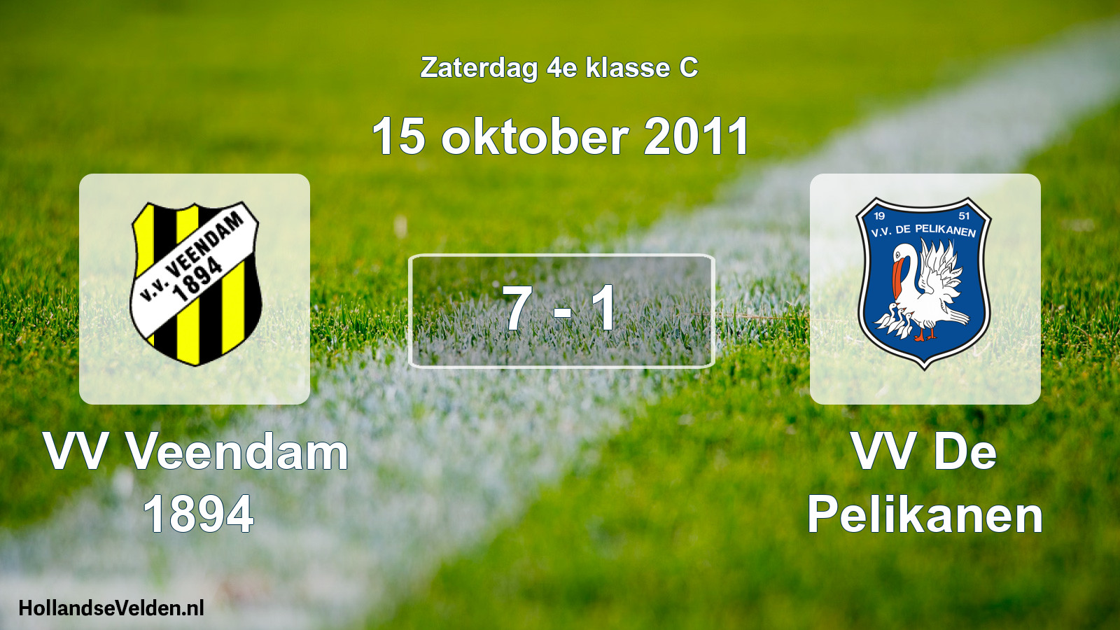 Total number of matches played: VV Veendam 1894 - VV De Pelikanen 7 - 1 (15 October 2011)