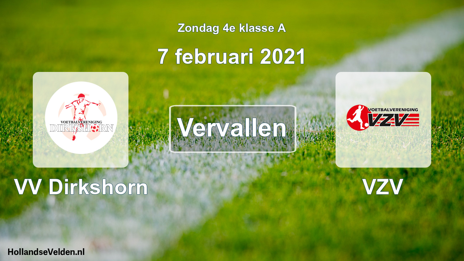 Scheduled Match: VV Dirkshorn - VZV (7 February 2021)