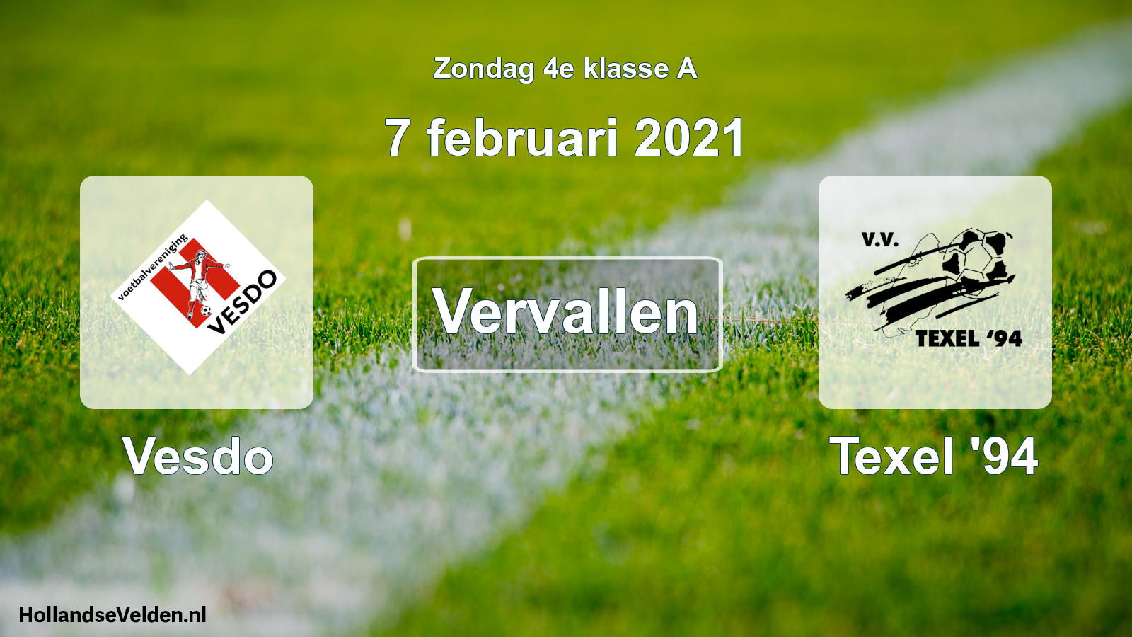 Scheduled Match: Vesdo - Texel '94 (7 February 2021)