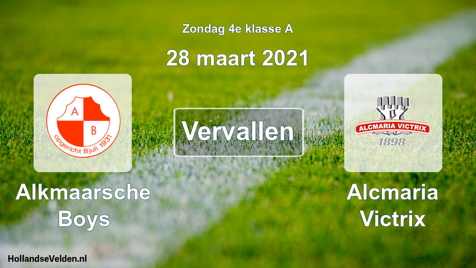 Scheduled Match: Alkmaarsche Boys - Alcmaria Victrix (28 March 2021)