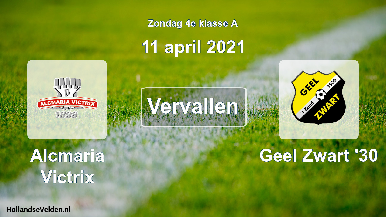 Scheduled Match: Alcmaria Victrix - Geel Zwart '30 (11 April 2021)