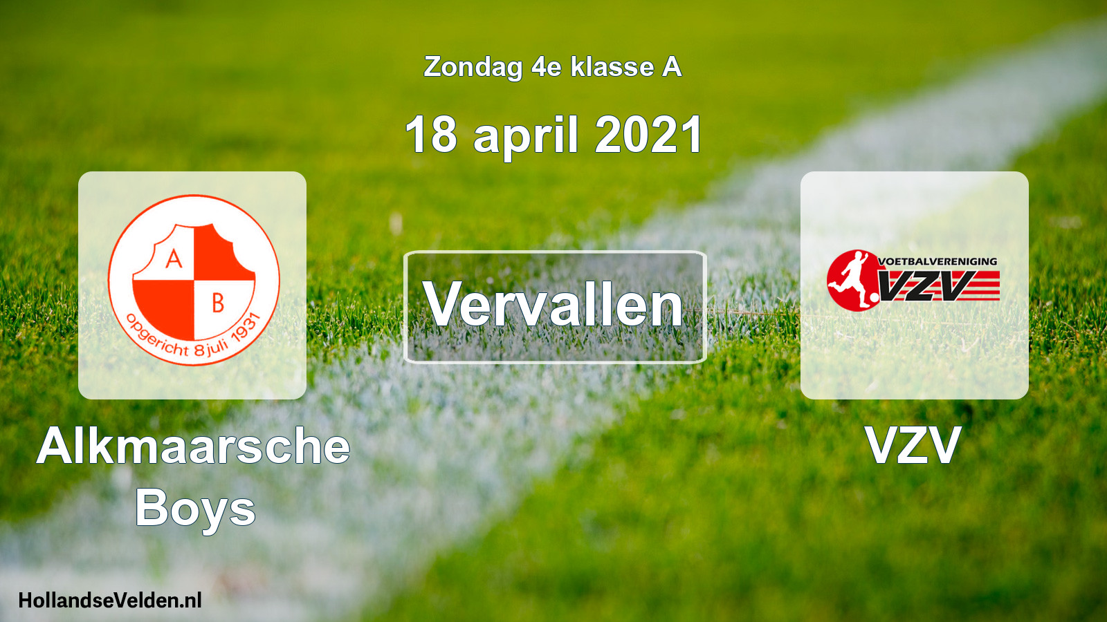 Scheduled Match: Alkmaarsche Boys - VZV (18 April 2021)