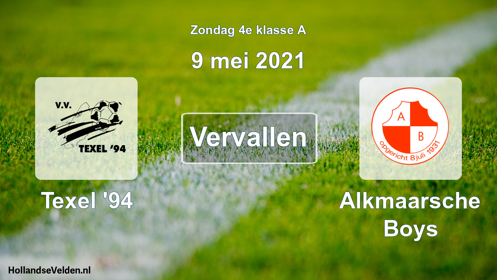 Scheduled Match: Texel '94 - Alkmaarsche Boys (9 May 2021)