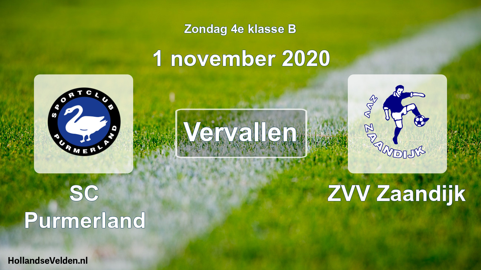 Scheduled Match: SC Purmerland - ZVV Zaandijk (1 November 2020)