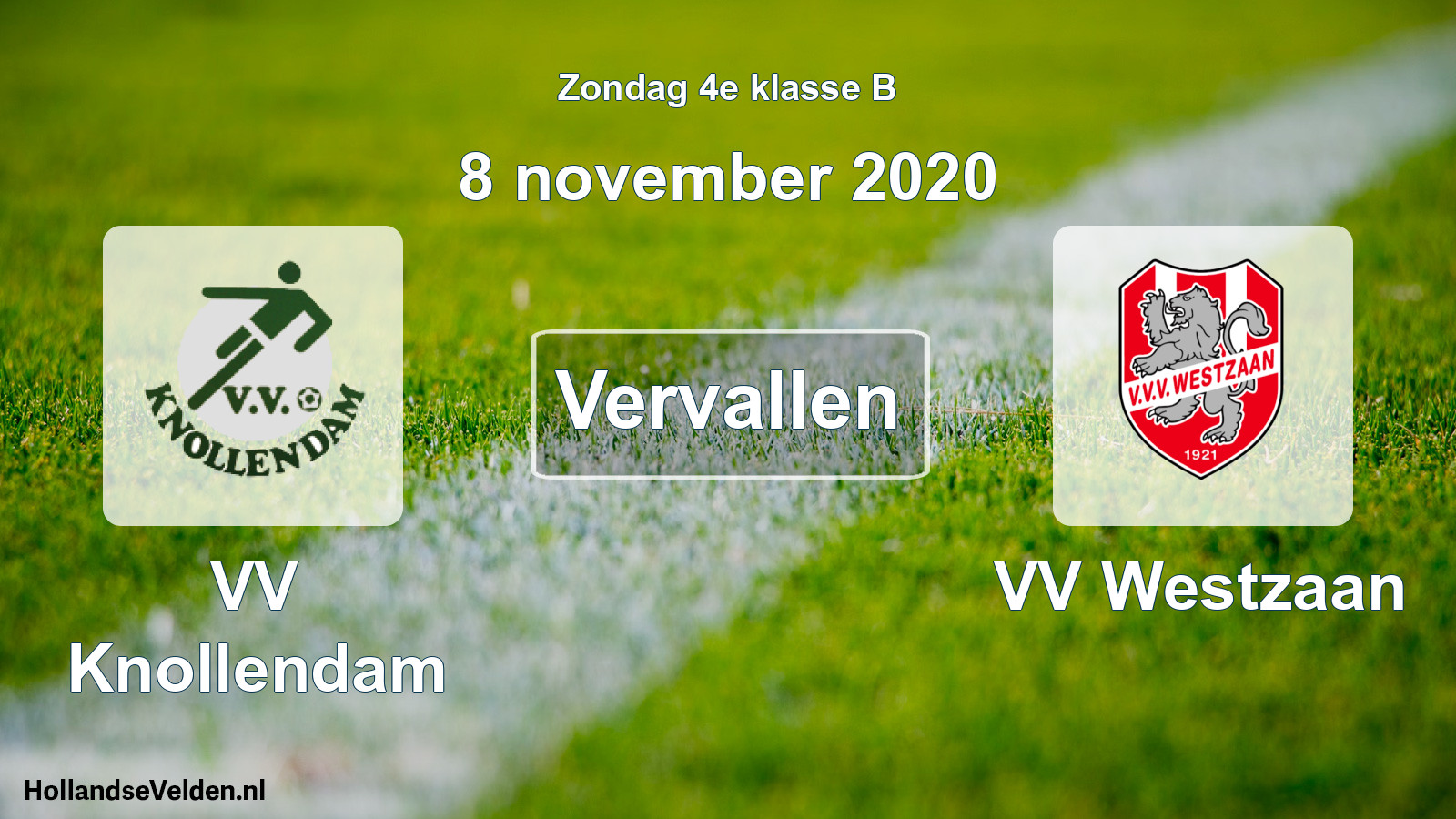 Scheduled Match: VV Knollendam - VV Westzaan (8 November 2020)