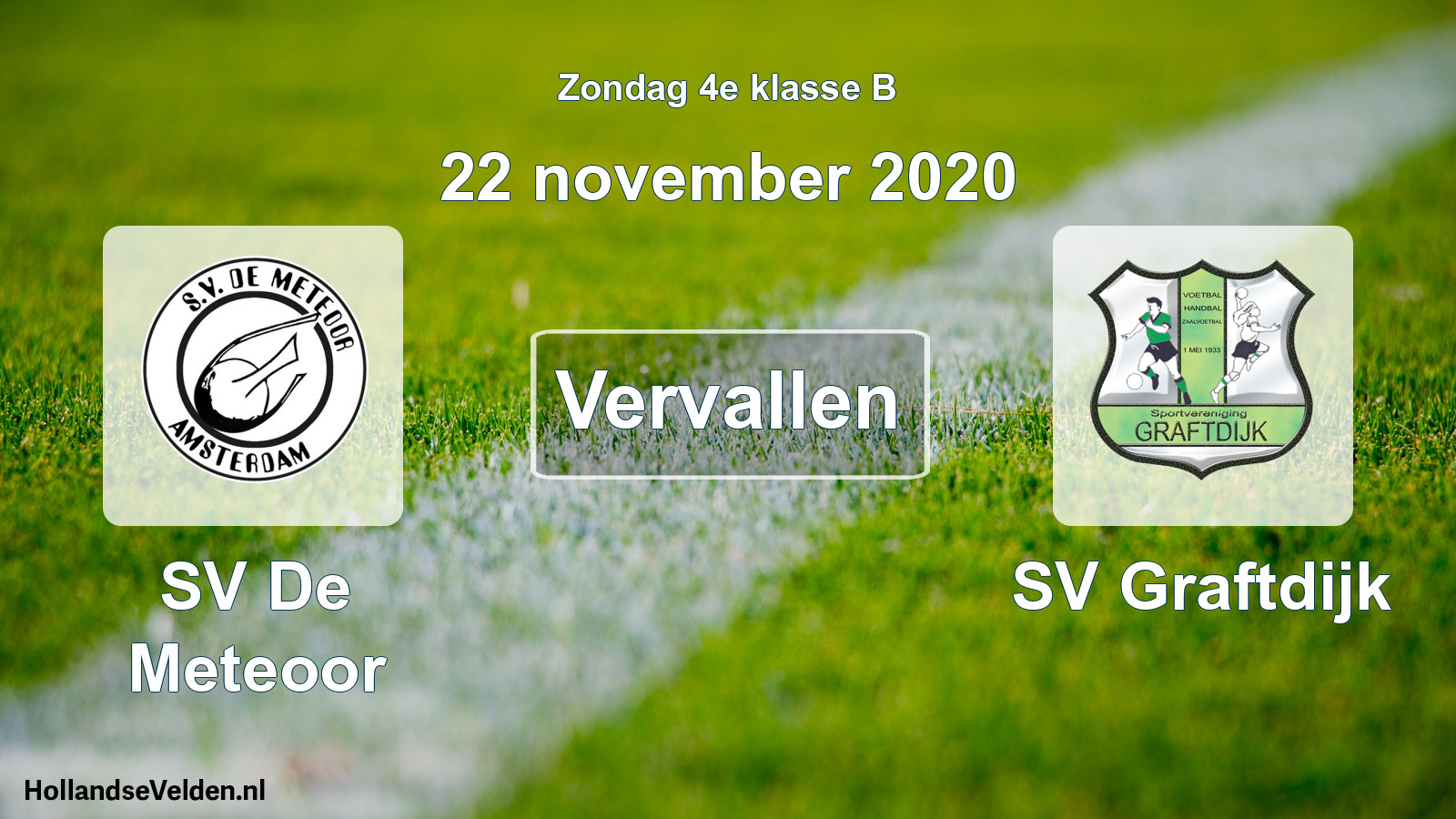 Scheduled Match: SV De Meteoor - SV Graftdijk (22 November 2020)