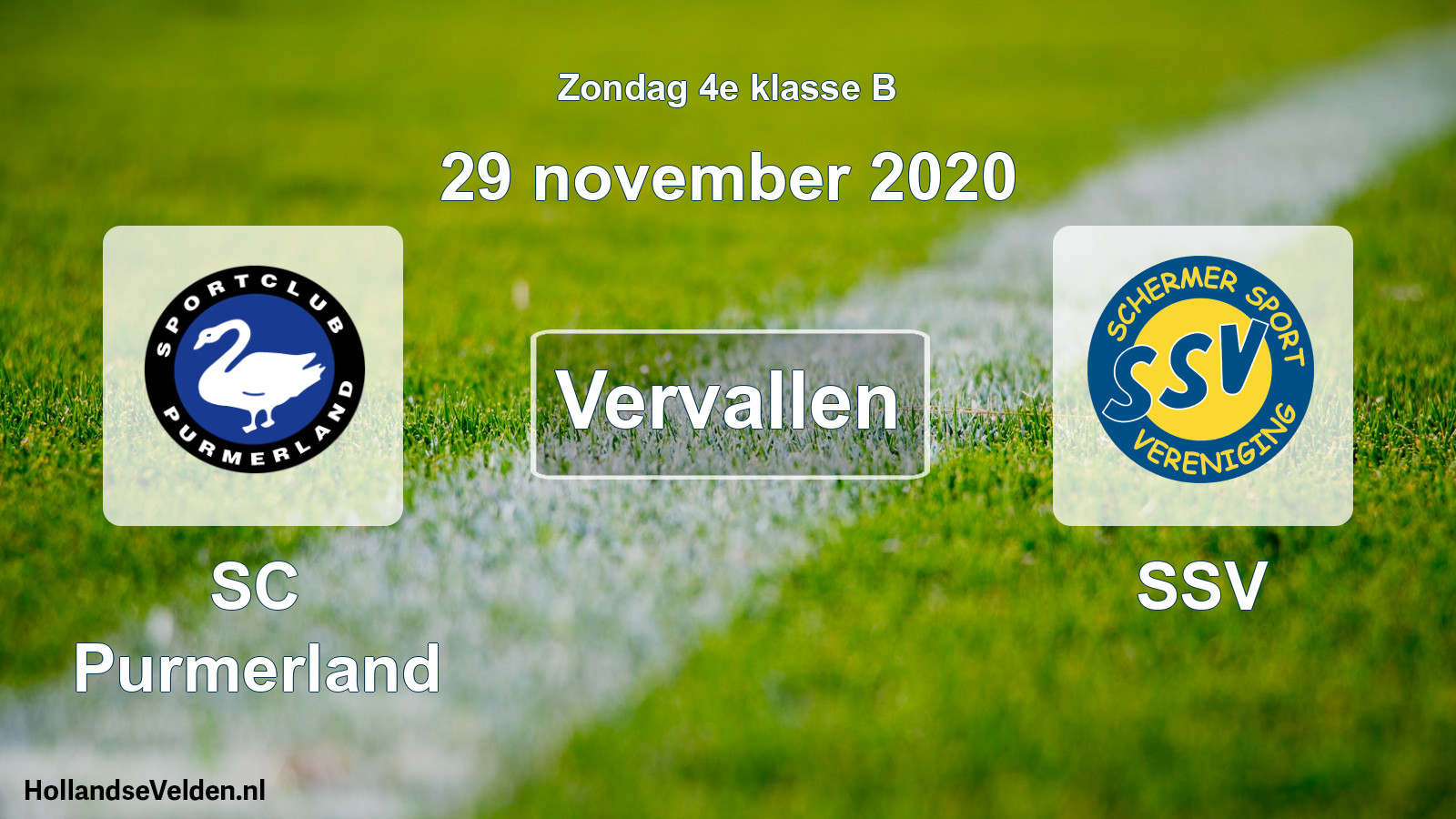 Scheduled Match: SC Purmerland - SSV (29 November 2020)