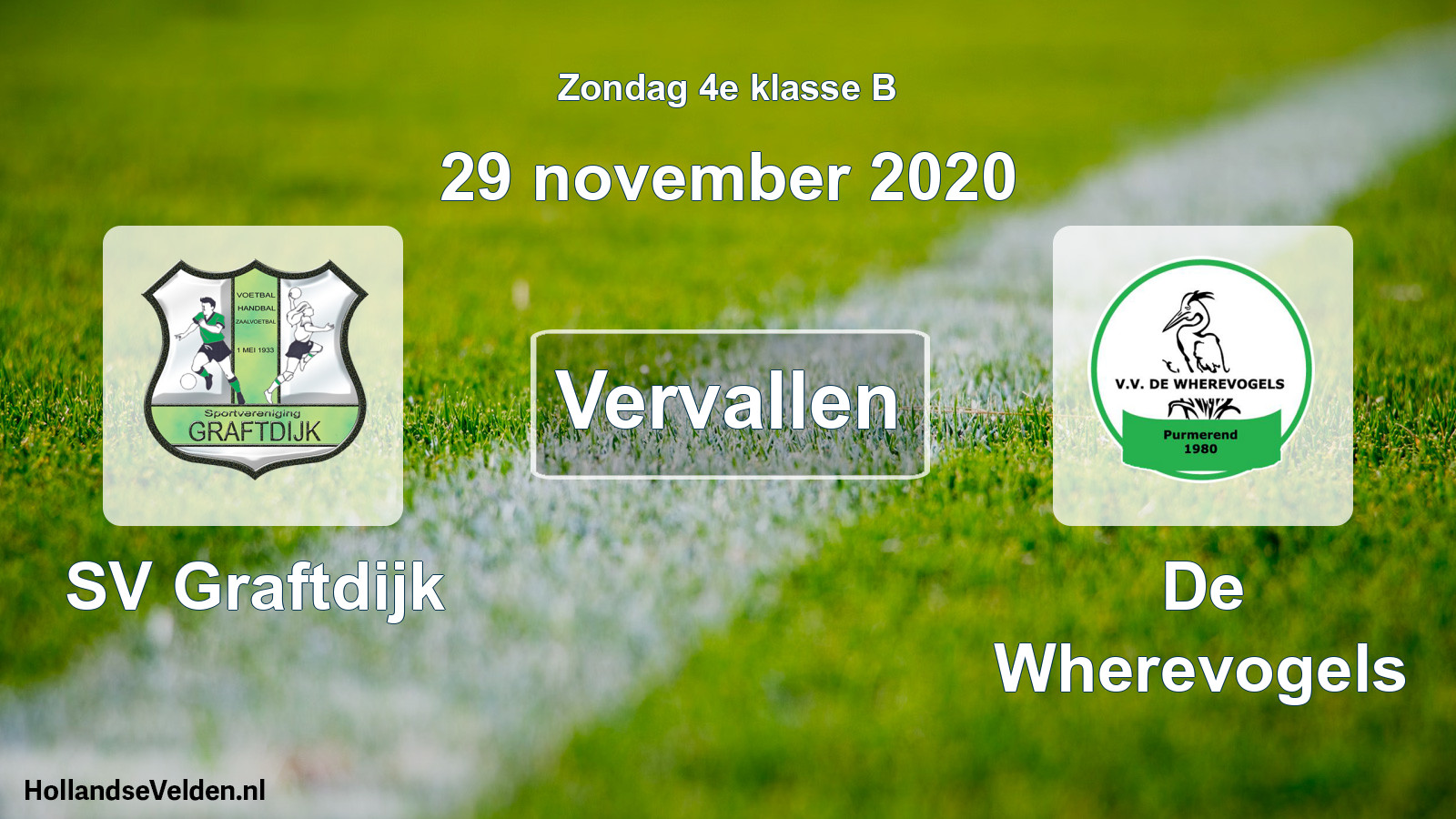 Scheduled Match: SV Graftdijk - De Wherevogels (29 November 2020)