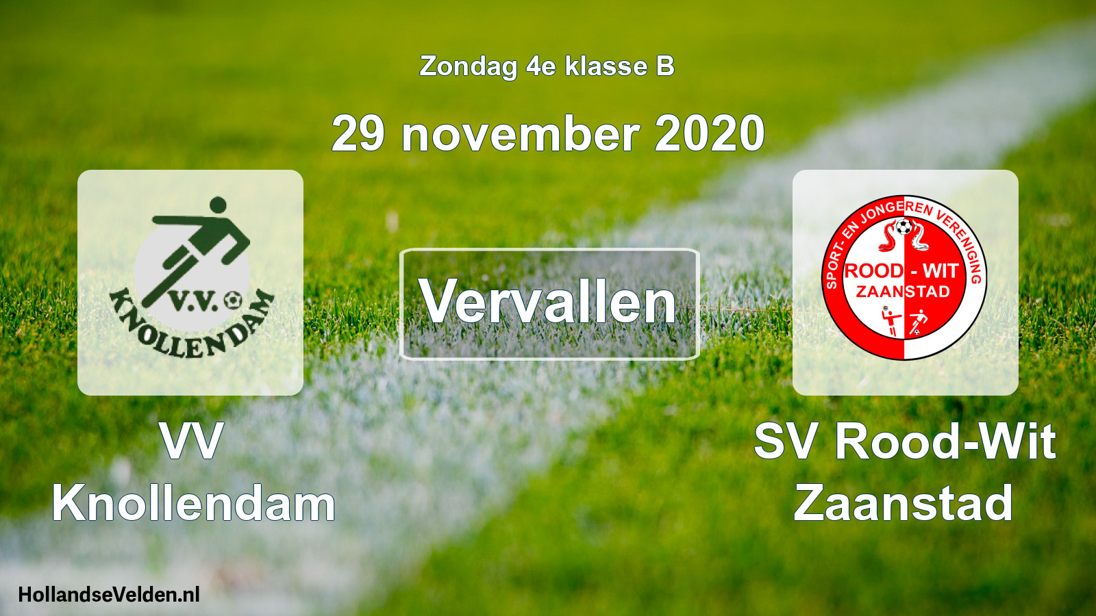 Scheduled Match: VV Knollendam - SV Rood-Wit Zaanstad (29 November 2020)