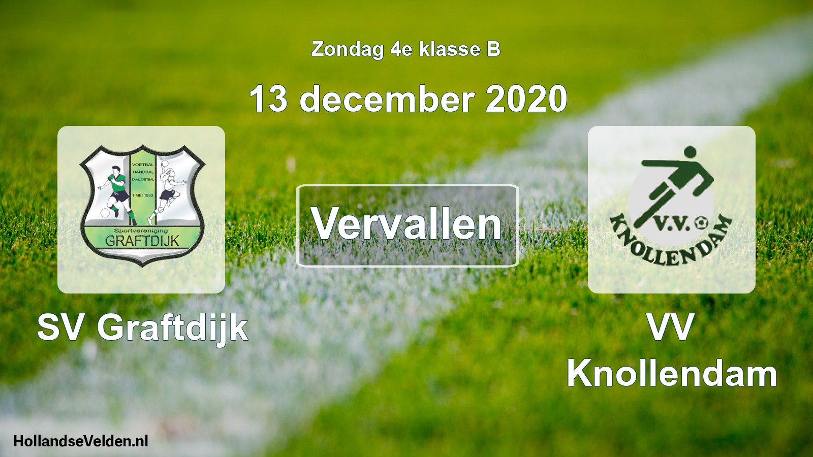 Scheduled Match: SV Graftdijk - VV Knollendam (13 December 2020)