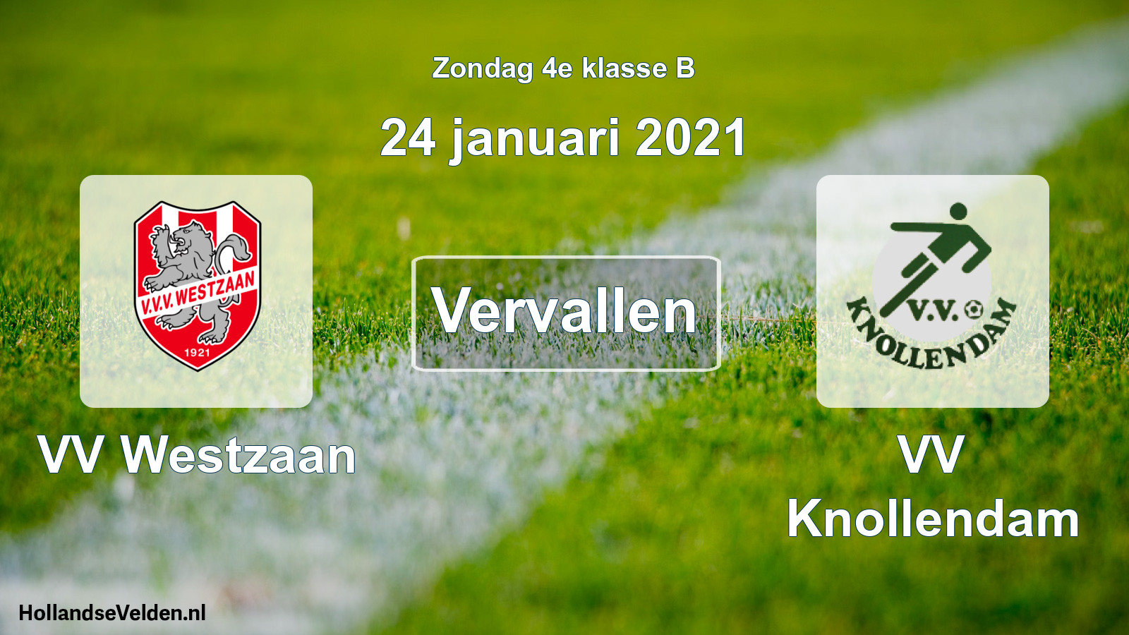 Scheduled Match: VV Westzaan - VV Knollendam (24 January 2021)