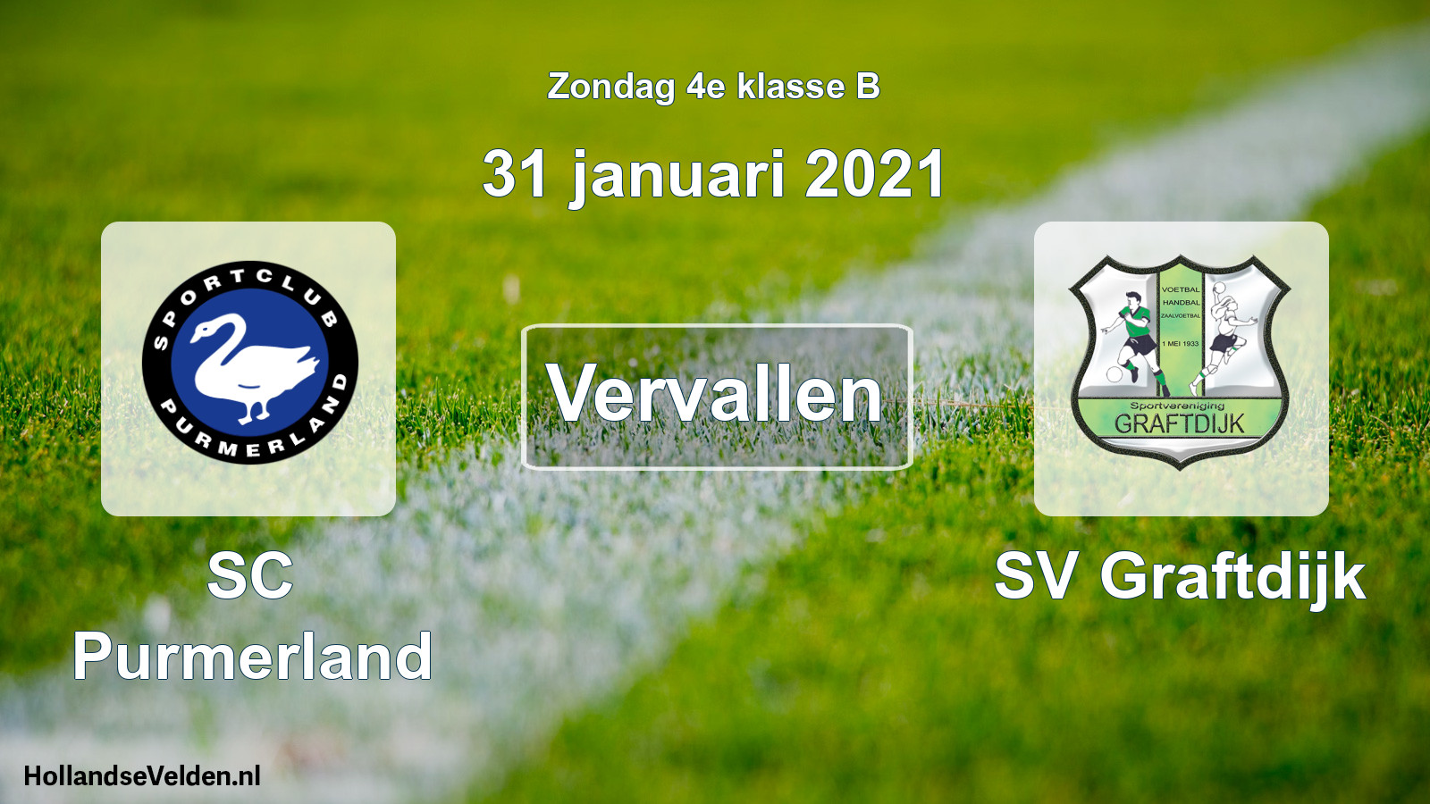 Scheduled Match: SC Purmerland - SV Graftdijk (31 January 2021)