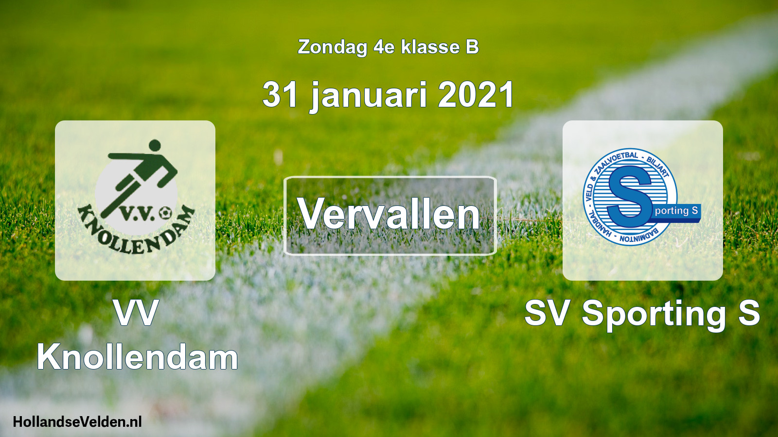 Scheduled Match: VV Knollendam - SV Sporting S (31 January 2021)
