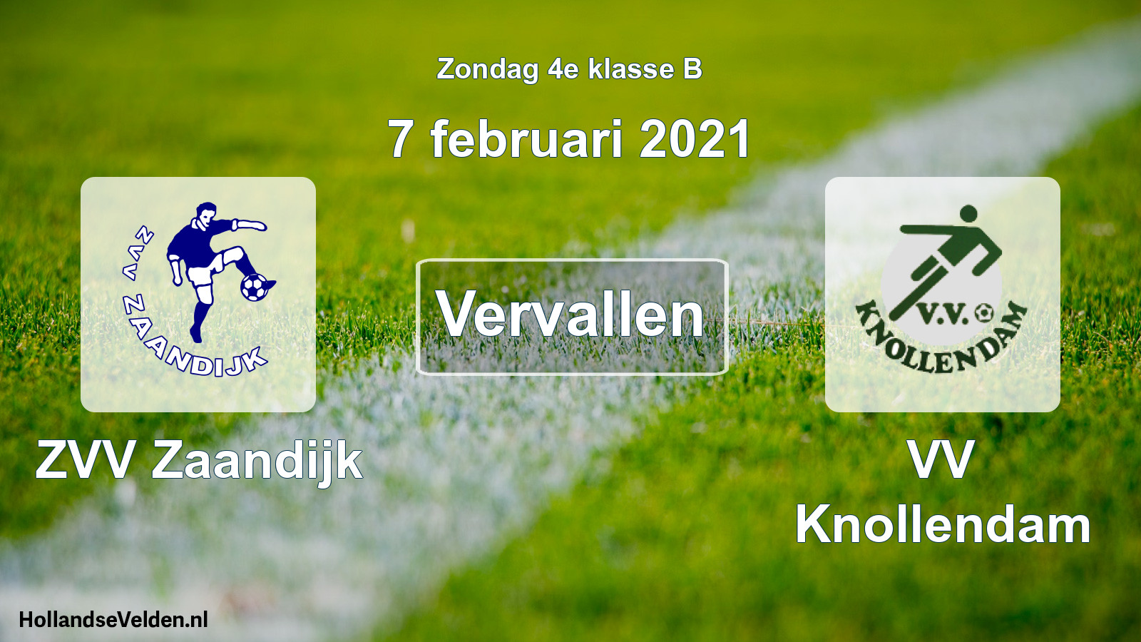 Scheduled Match: ZVV Zaandijk - VV Knollendam (7 February 2021)