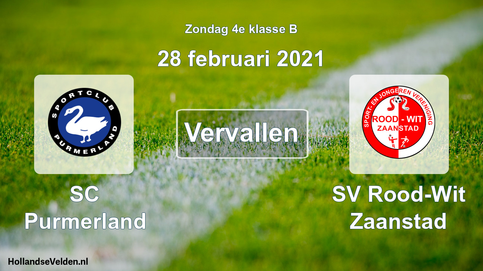 Scheduled Match: SC Purmerland - SV Rood-Wit Zaanstad (28 February 2021)