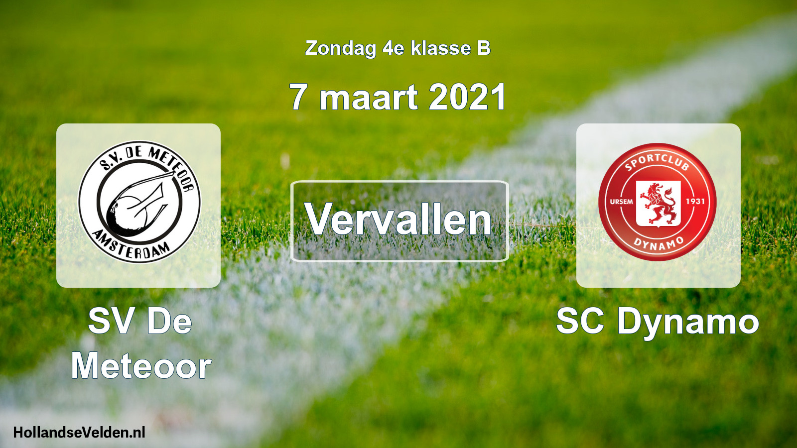 Scheduled Match: SV De Meteoor - SC Dynamo (7 March 2021)
