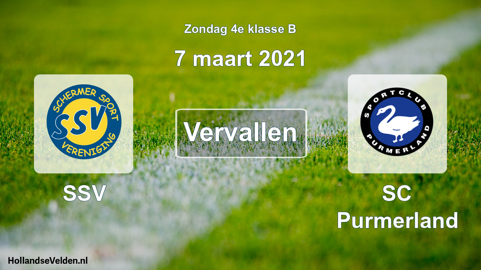 Scheduled Match: SSV - SC Purmerland (7 March 2021)