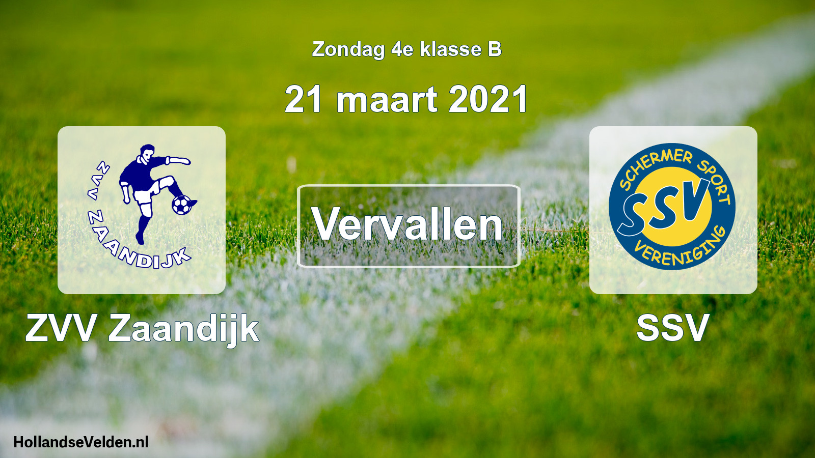 Scheduled Match: ZVV Zaandijk - SSV (21 March 2021)