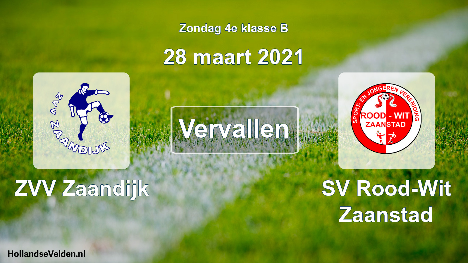Scheduled Match: ZVV Zaandijk - SV Rood-Wit Zaanstad (28 March 2021)
