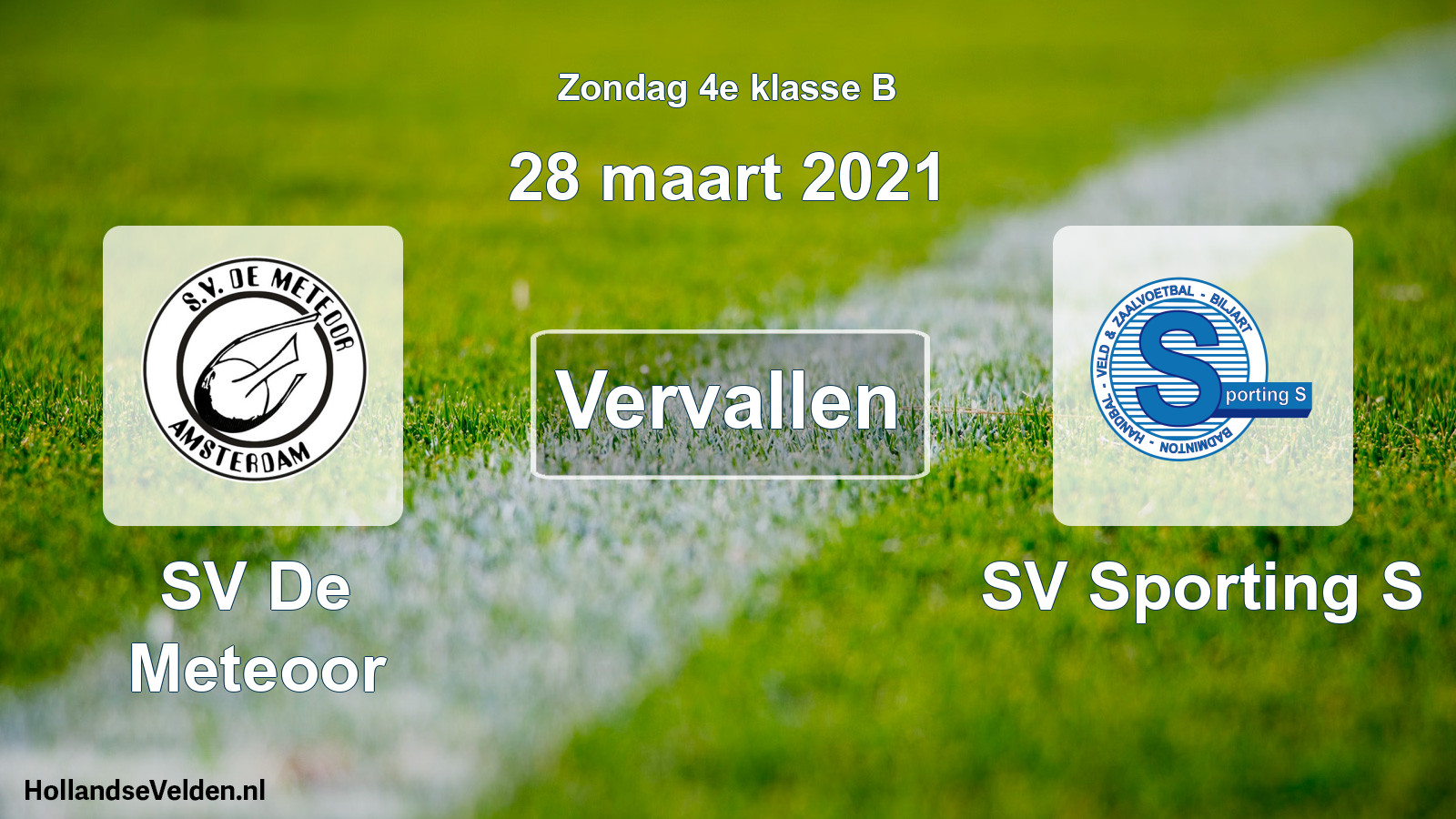 Scheduled Match: SV De Meteoor - SV Sporting S (28 March 2021)
