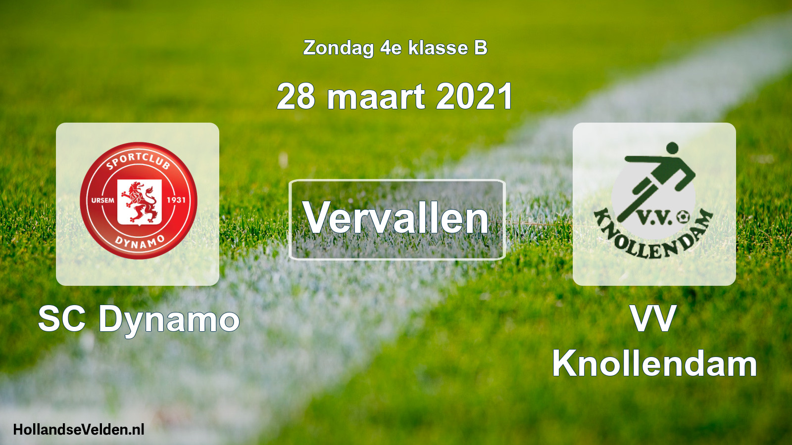 Scheduled Match: SC Dynamo - VV Knollendam (28 March 2021)