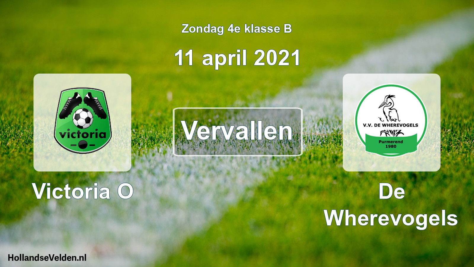Scheduled Match: Victoria O - De Wherevogels (11 April 2021)