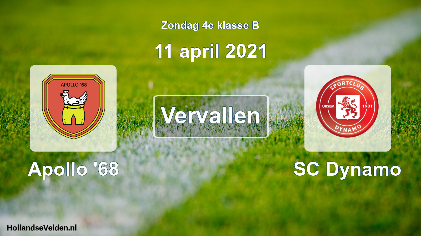 Scheduled Match: Apollo '68 - SC Dynamo (11 April 2021)