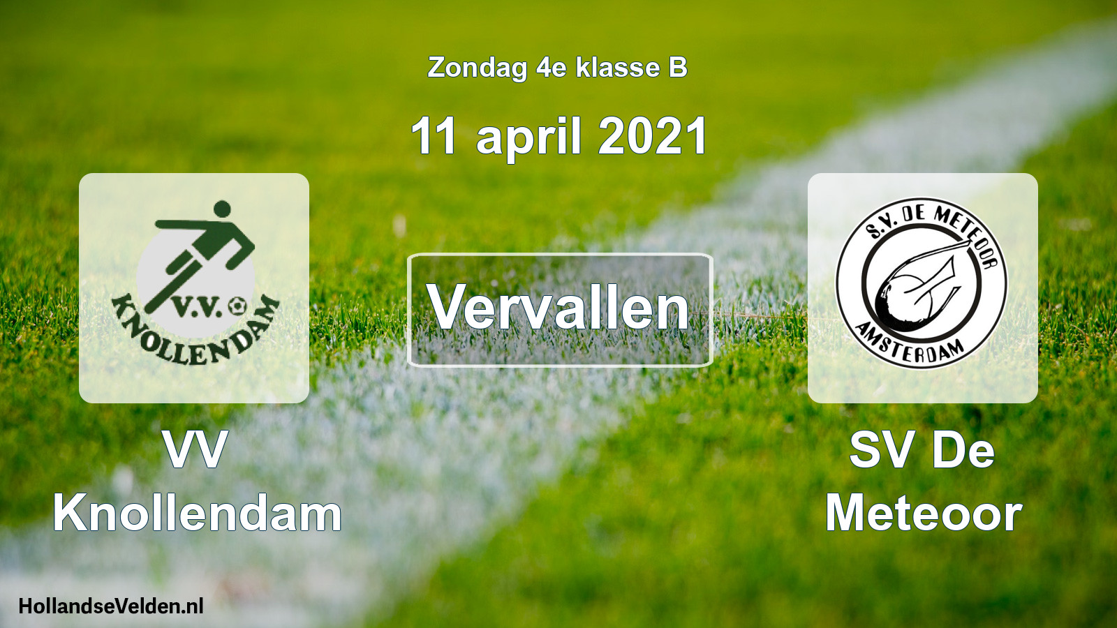 Scheduled Match: VV Knollendam - SV De Meteoor (11 April 2021)