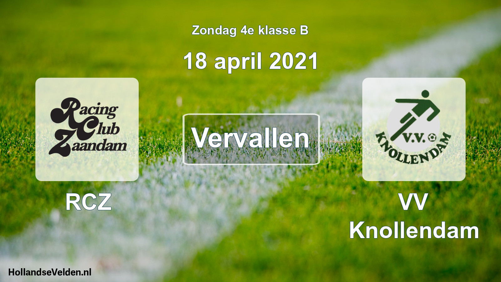 Scheduled Match: RCZ - VV Knollendam (18 April 2021)