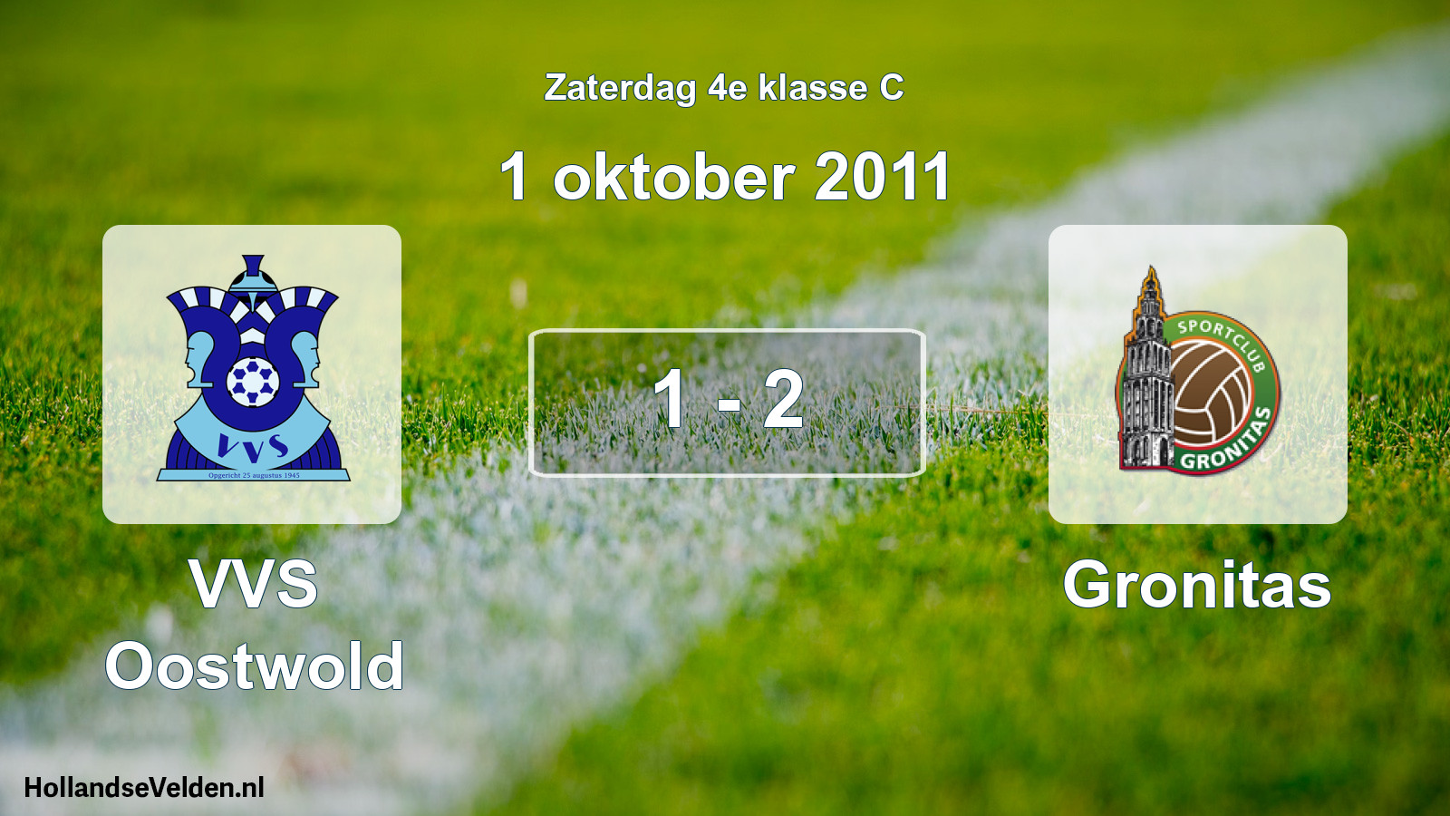 Total number of matches played: VVS Oostwold - Gronitas 1 - 2 (1 October 2011)
