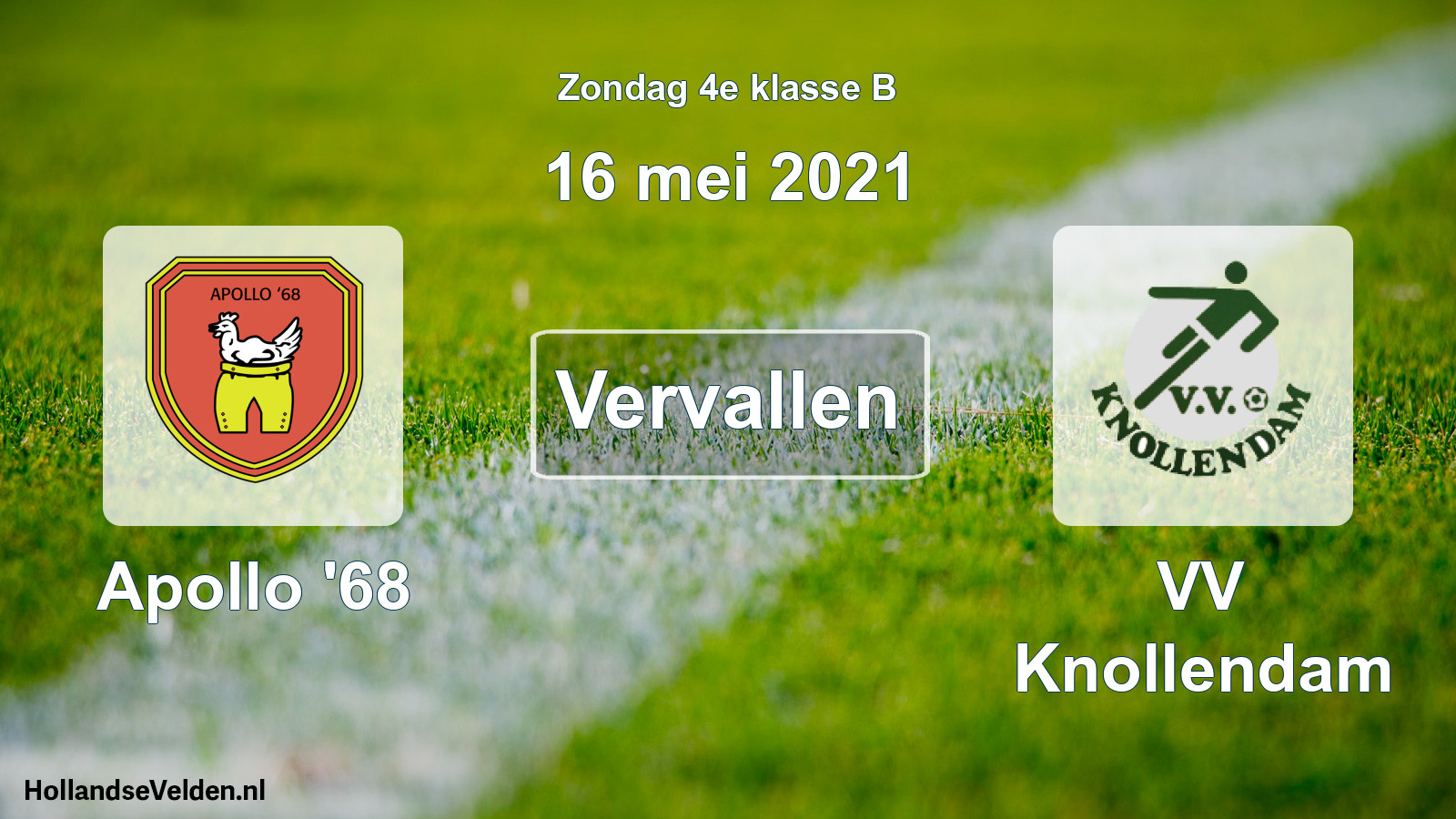 Scheduled Match: Apollo '68 - VV Knollendam (16 May 2021)