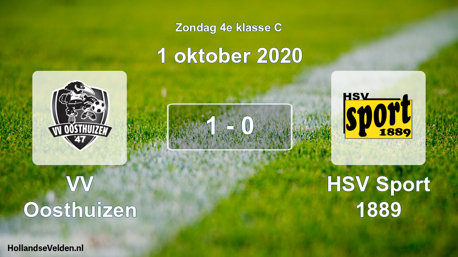 Total number of matches played: VV Oosthuizen - HSV Sport 1889 1 - 0 (1 October 2020)