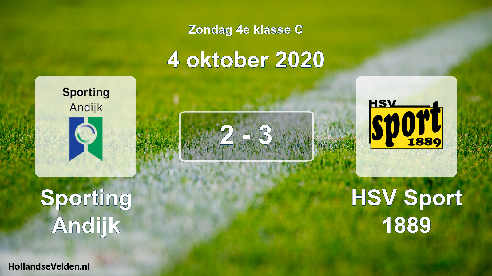 Total number of matches played: Sporting Andijk - HSV Sport 1889 2 - 3 (4 October 2020)
