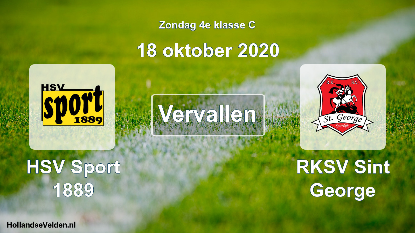Scheduled Match: HSV Sport 1889 - RKSV Sint George (18 October 2020)