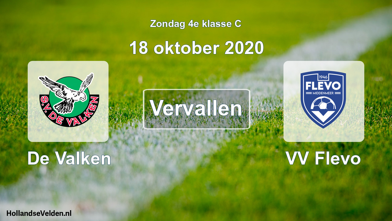 Scheduled Match: De Valken - VV Flevo (18 October 2020)