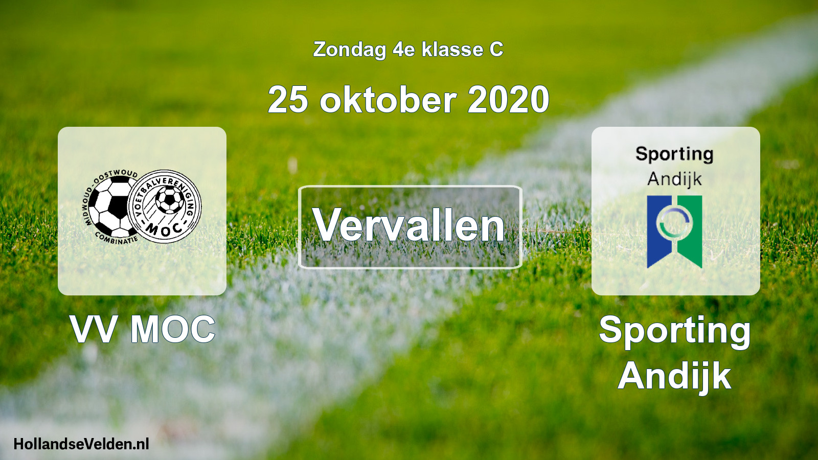 Scheduled Match: VV MOC - Sporting Andijk (25 October 2020)