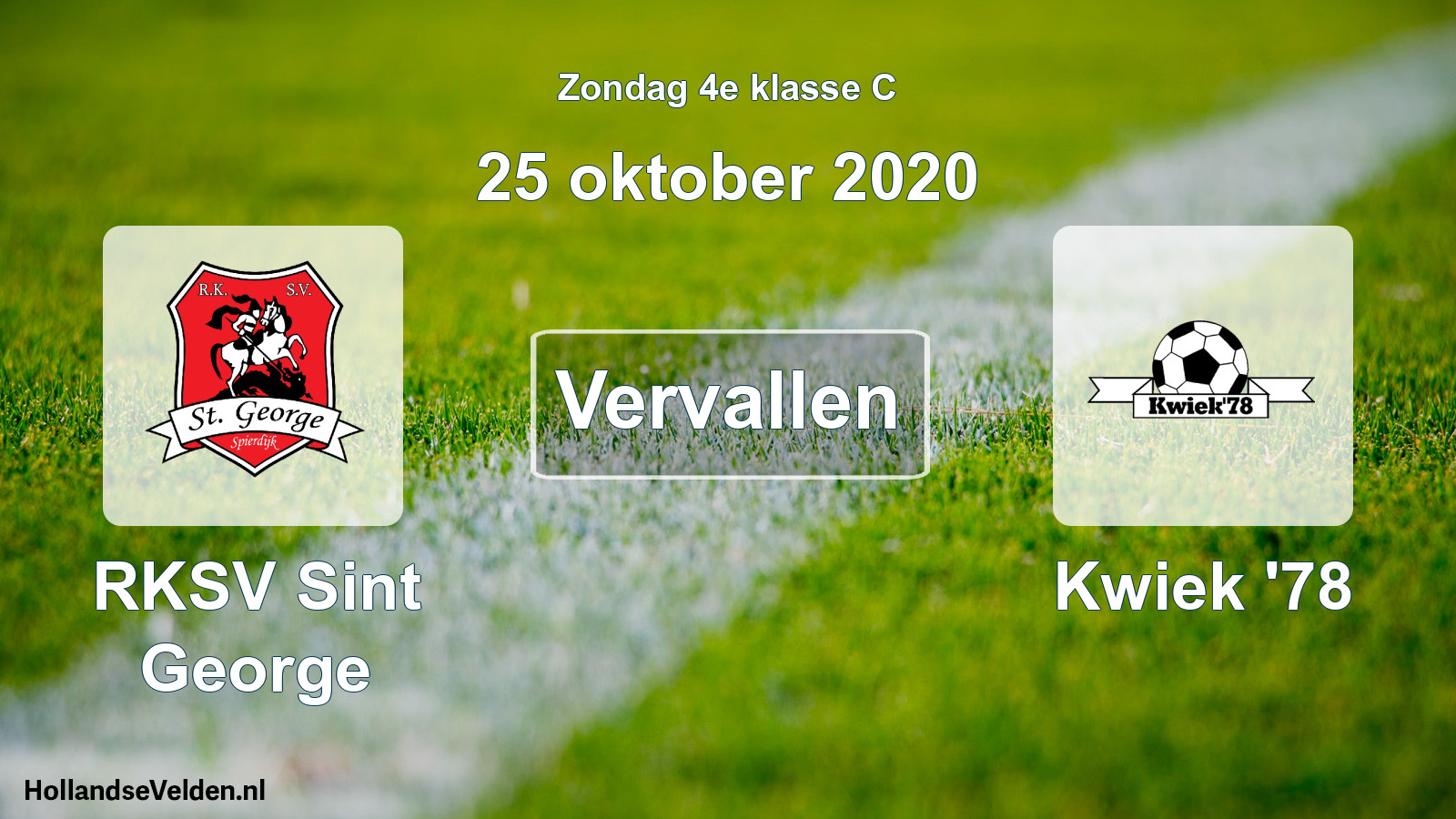 Scheduled Match: RKSV Sint George - Kwiek '78 (25 October 2020)