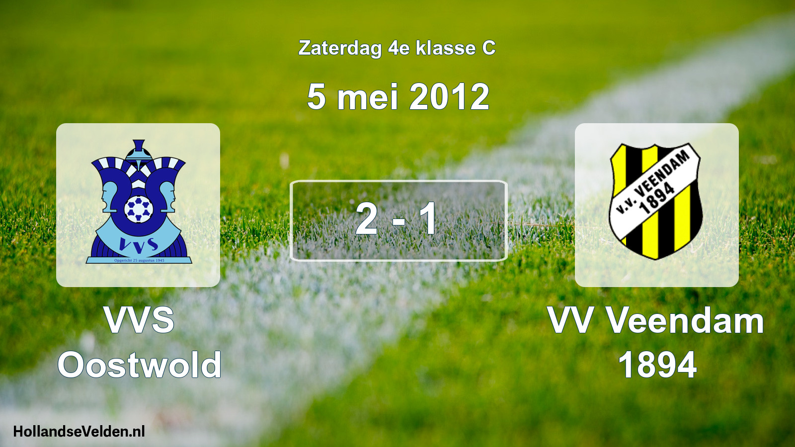 Total number of matches played: VVS Oostwold - VV Veendam 1894 2 - 1 (5 May 2012)