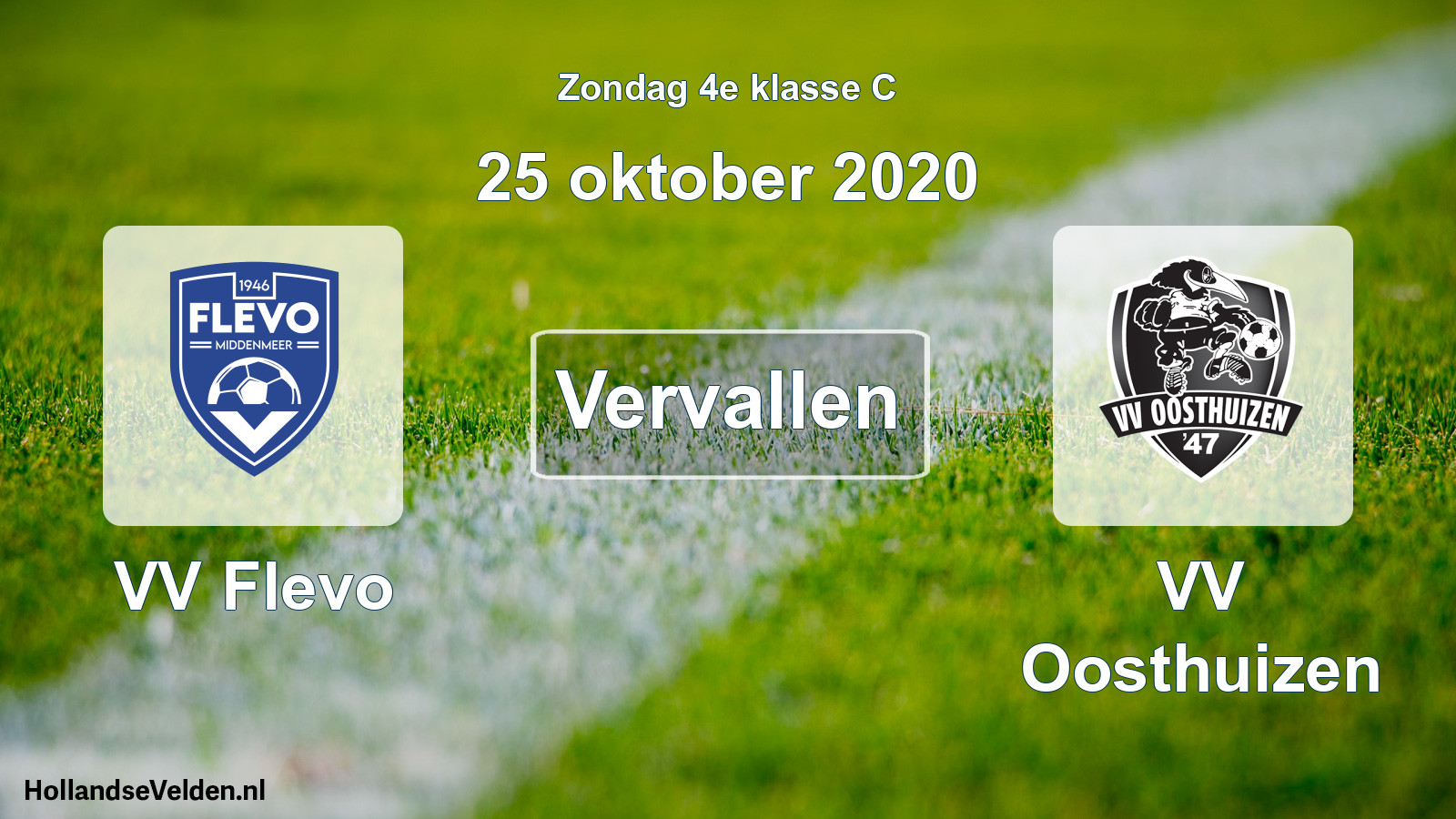 Scheduled Match: VV Flevo - VV Oosthuizen (25 October 2020)